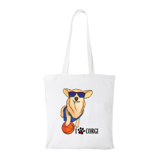 ZSONA DEKOR Corgi - Bevásárló táska fehér
