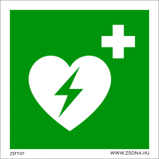 ZSONA DEKOR Defibrillátor Öntapadós matrica 150x150 mm információs címke