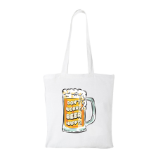 ZSONA DEKOR Dont worry, beer happy - Bevásárló táska fehér kézitáska és bőrönd