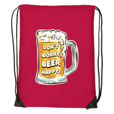 ZSONA DEKOR Dont worry, beer happy - Sport táska piros kézitáska és bőrönd