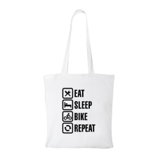 ZSONA DEKOR Eat sleep bike repeat - Bevásárló táska fehér kézitáska és bőrönd