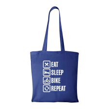ZSONA DEKOR Eat sleep bike repeat - Bevásárló táska kék kézitáska és bőrönd