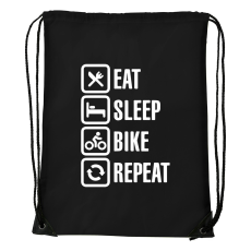 ZSONA DEKOR Eat sleep bike repeat - Sport táska fekete