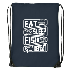 ZSONA DEKOR Eat sleep fish repeat - Sport táska navy kék