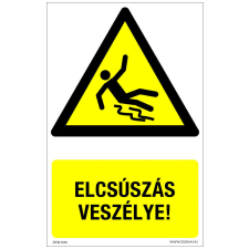 ZSONA DEKOR Elcsúszás veszélye! Öntapadós matrica 160x100 mm információs címke