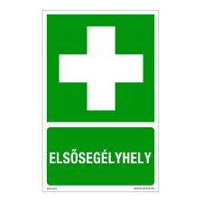ZSONA DEKOR Elsősegélyhely Alumínium tábla 100x160 mm v1 információs címke