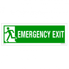 ZSONA DEKOR Emergency exit Utánvilágító öntapadós matrica 300x100 mm információs címke
