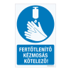 ZSONA DEKOR Fertőtlenítő kézmosás kötelező! Öntapadós matrica 160x100 mm