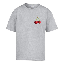 ZSONA DEKOR Gyerek póló Ovis jelel Cseresznye mintával Szürke 122 méret