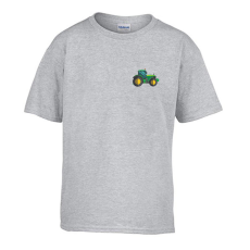 ZSONA DEKOR Gyerek póló Ovis jelel Zöld traktor mintával Szürke 134 méret