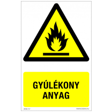 ZSONA DEKOR Gyúlékony anyag Alumínium tábla 160x250 mm információs címke