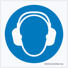 ZSONA DEKOR Hallásvédő használata kötelező! Műanyag tábla 100x100 mm információs címke