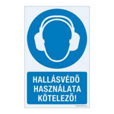 ZSONA DEKOR Hallásvédő használata kötelező! Öntapadós matrica 320x500 mm információs címke