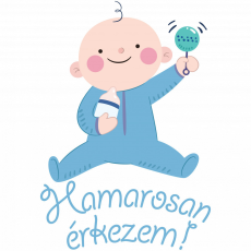 ZSONA DEKOR Hamarosan érkezem fiú - Bevásárló táska fekete