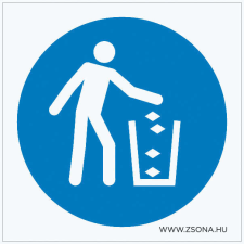 ZSONA DEKOR Használja a szemetest! Öntapadós matrica 100x100 mm információs címke