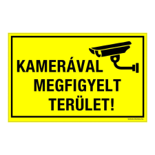 ZSONA DEKOR Kamerával megfigyelt terület! Öntapadós matrica 160x100 mm információs címke