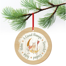 ZSONA DEKOR Karácsonyfa dísz fából nyomtatva A csend ünnepe ajándéktárgy