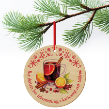 ZSONA DEKOR Karácsonyfa dísz fából nyomtatva Forralt bor ajándéktárgy