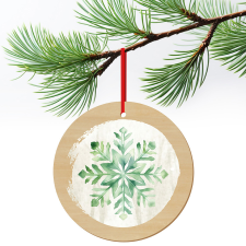 ZSONA DEKOR Karácsonyfa dísz fából nyomtatva Hópehely ajándéktárgy