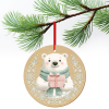 ZSONA DEKOR Karácsonyfa dísz fából nyomtatva Jegesmedve