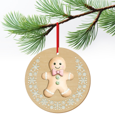 ZSONA DEKOR Karácsonyfa dísz fából nyomtatva Mézeskalács ajándéktárgy