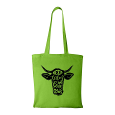 ZSONA DEKOR Keep calm and love cows - Bevásárló táska zöld