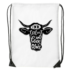 ZSONA DEKOR Keep calm and love cows - Sport táska fehér