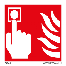 ZSONA DEKOR Kézi tűzjelző Utánvilágító öntapadós matrica 200x200 mm információs címke