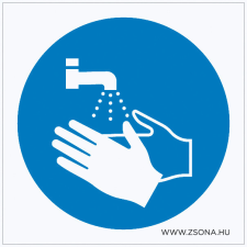 ZSONA DEKOR Kézmosás kötelező! Műanyag tábla 100x100 mm információs címke