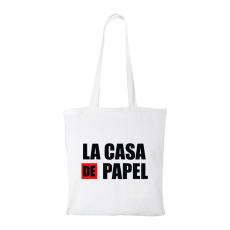 ZSONA DEKOR La casa de papelV2 - Bevásárló táska fehér