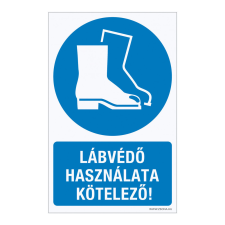 ZSONA DEKOR Lábvédő használata kötelező! Öntapadós matrica 320x500 mm információs címke