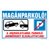 ZSONA DEKOR Magánparkoló! Műanyag tábla 160x100 mm
