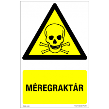 ZSONA DEKOR Méregraktár Műanyag tábla 160x250 mm információs címke