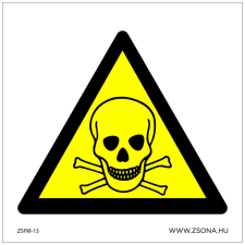 ZSONA DEKOR Mérgező anyag Öntapadós matrica 100x100 mm információs címke