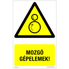 ZSONA DEKOR Mozgó gépelemek! Alumínium tábla 160x250 mm információs címke