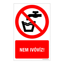 ZSONA DEKOR Nem ivóvíz! Öntapadós matrica 320x500 mm információs címke