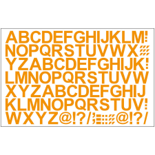 ZSONA DEKOR Öntapadós betűk 2 cm-es méretben 100 db/ív Narancssárga ajándéktárgy