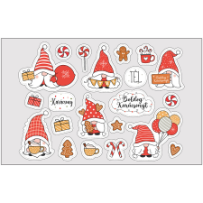 ZSONA DEKOR Öntapadós karácsonyi-piros manó matrica csomag matrica
