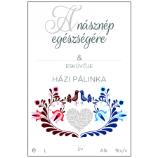 ZSONA DEKOR Pálinkás cimke A násznép egészségére Házi pálinka 5 db/csomag dekorációs kellék