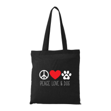 ZSONA DEKOR Peace love and dog - Bevásárló táska fekete kézitáska és bőrönd