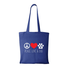 ZSONA DEKOR Peace love and dog - Bevásárló táska kék kézitáska és bőrönd