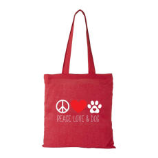 ZSONA DEKOR Peace love and dog - Bevásárló táska piros