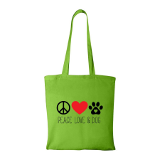 ZSONA DEKOR Peace love and dog - Bevásárló táska zöld kézitáska és bőrönd