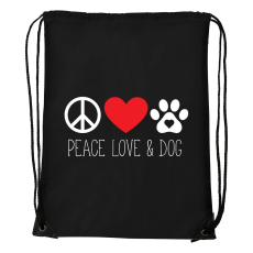 ZSONA DEKOR Peace love and dog - Sport táska fekete