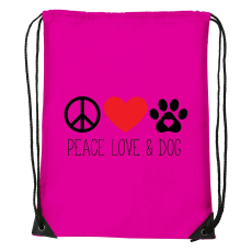ZSONA DEKOR Peace love and dog - Sport táska magenta