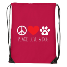 ZSONA DEKOR Peace love and dog - Sport táska piros kézitáska és bőrönd