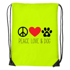 ZSONA DEKOR Peace love and dog - Sport táska sárga