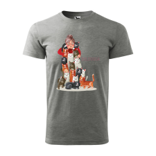 ZSONA DEKOR Póló A macskák boldoggá tesznek mintával - Szürke S méretben egyedi ajándék