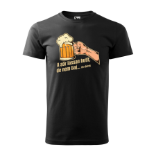 ZSONA DEKOR Póló A sör lassan butít mintával - Fekete M méretben egyedi ajándék