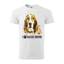 ZSONA DEKOR Póló Basset hound mintával - Fehér XL méretben egyedi ajándék